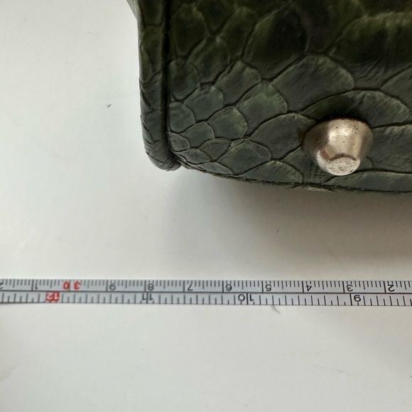 Jessica McClintock Vegan Crocodile Leather, VTG, Y2K. Green Boho. Whimsical goth - Picture 8 of 11